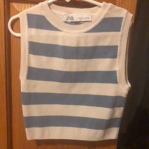 Blue and white striped tank top from Zara